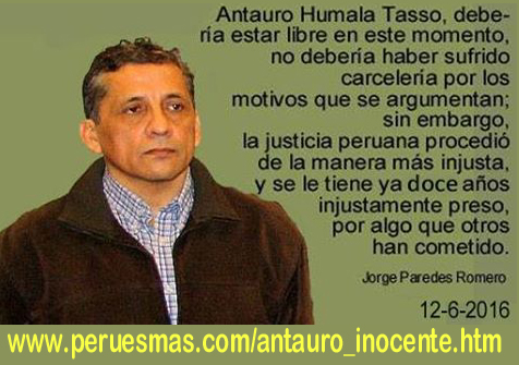 Antauro Humala Tasso debe estar libre, es inocente
